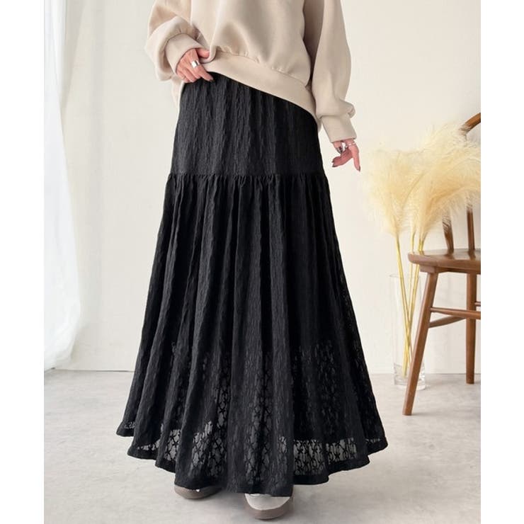 揺れるたびに美しく。上品レディな大人フェミニン。ストレッチレース裾ティアードスカ… | Classical Elf  | 詳細画像18 