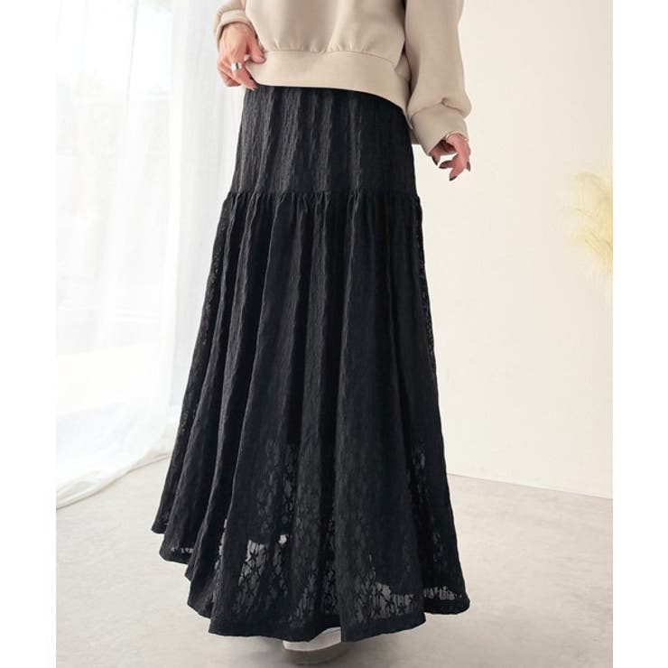 揺れるたびに美しく。上品レディな大人フェミニン。ストレッチレース裾ティアードスカ… | Classical Elf  | 詳細画像20 