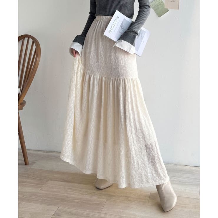 揺れるたびに美しく。上品レディな大人フェミニン。ストレッチレース裾ティアードスカ… | Classical Elf  | 詳細画像3 