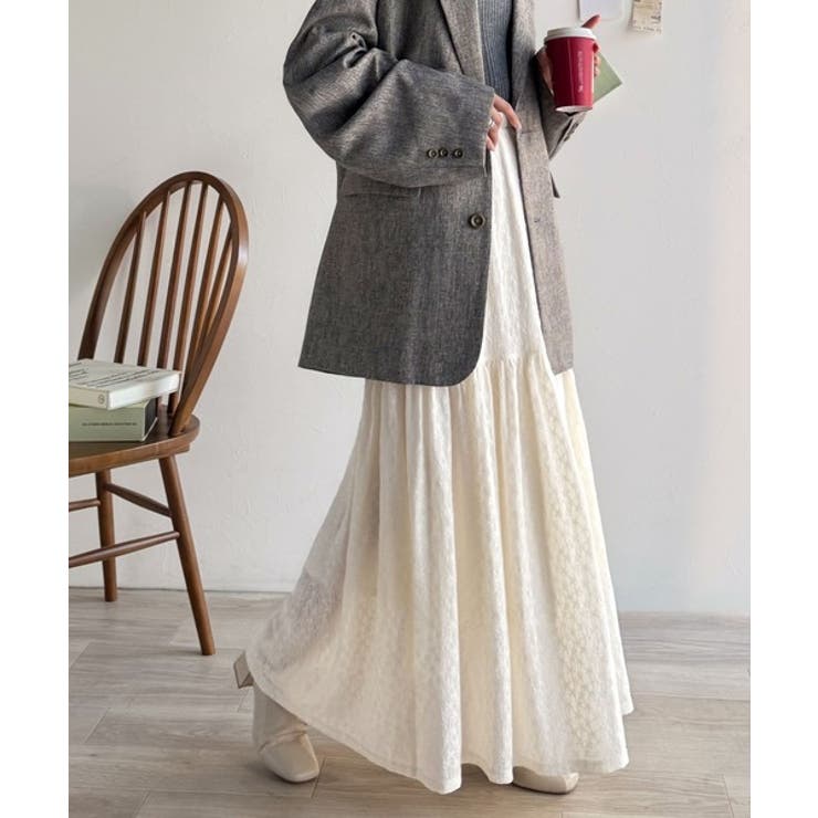 揺れるたびに美しく。上品レディな大人フェミニン。ストレッチレース裾ティアードスカ… | Classical Elf  | 詳細画像4 