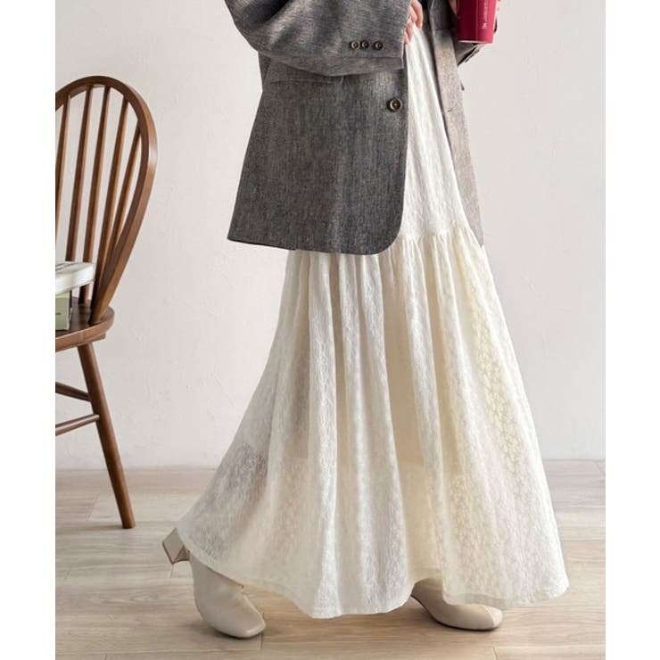 揺れるたびに美しく。上品レディな大人フェミニン。ストレッチレース裾ティアードスカ… | Classical Elf  | 詳細画像6 