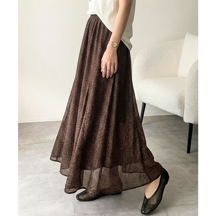 シアーで抜け感◎どんなコーデも軽やかに決まる。アソート柄フレアスカート | Classical Elf  | 詳細画像3 