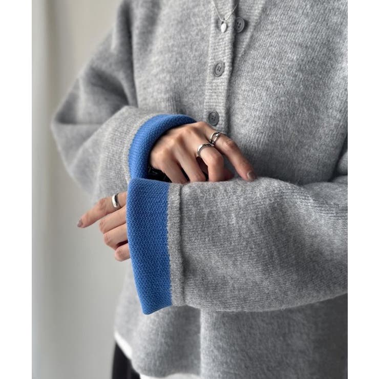 自然な華奢見え。さりげない配色でこなれ感を演出♪ダブルフェイス素材クルーネック配… | Classical Elf  | 詳細画像44 