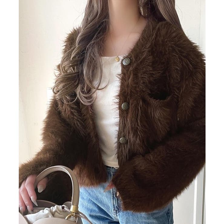 ふわふわ素材がシーズンムードを盛り上げる♪シャギーカーディガン | Classical Elf  | 詳細画像13 