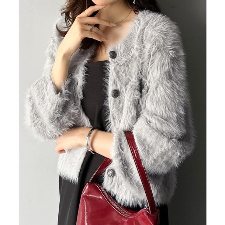 ふわふわ素材がシーズンムードを盛り上げる♪シャギーカーディガン | Classical Elf  | 詳細画像1 