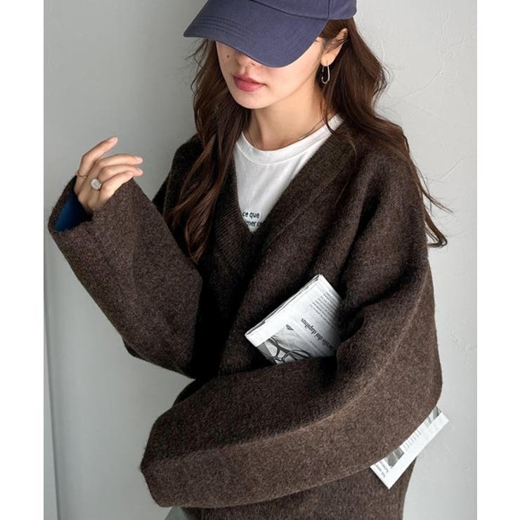 深めのネックが大人の抜け感をプラス◎WFACE Vネック配色ニットPO | Classical Elf  | 詳細画像13 