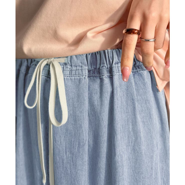 ヴィンテージ感漂う。綿100％ シワ加工デニムティアードスカート | Classical Elf  | 詳細画像26 