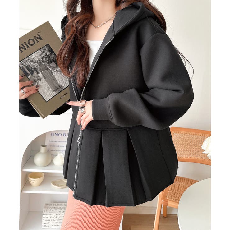 主役級！今日の可愛いを格上げ！ ダブルジップペプラムマシュマロダンボールパーカー | Classical Elf  | 詳細画像9 