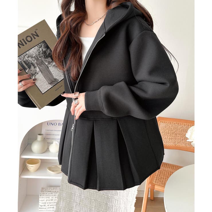 主役級！今日の可愛いを格上げ！ ダブルジップペプラムマシュマロダンボールパーカー | Classical Elf  | 詳細画像11 