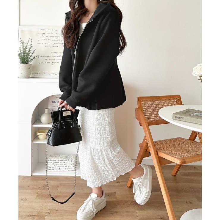 主役級！今日の可愛いを格上げ！ ダブルジップペプラムマシュマロダンボールパーカー | Classical Elf  | 詳細画像12 