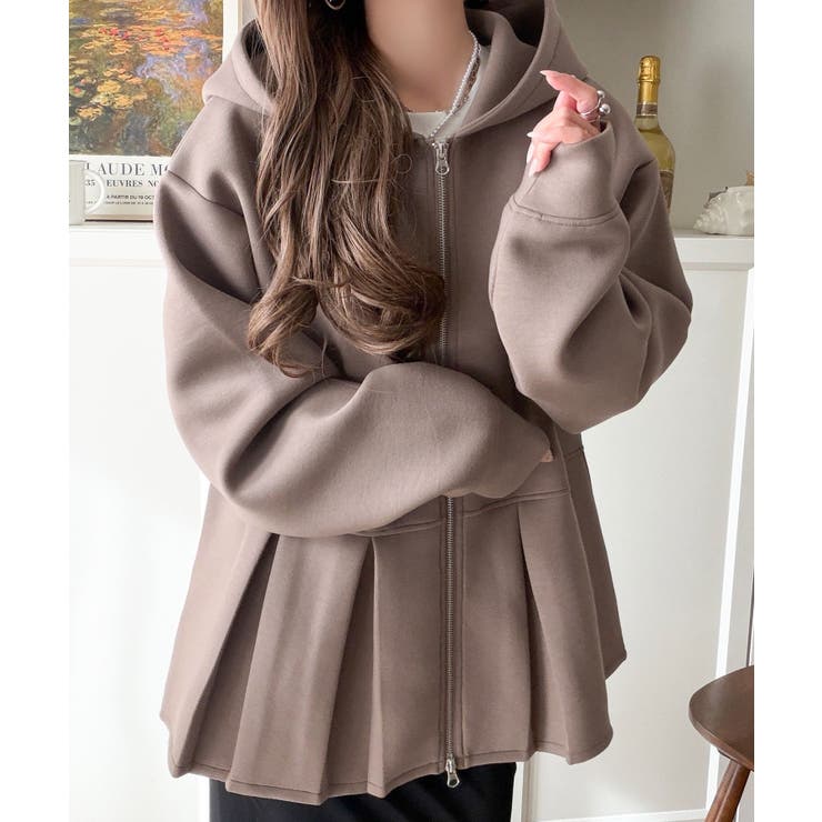 主役級！今日の可愛いを格上げ！ ダブルジップペプラムマシュマロダンボールパーカー | Classical Elf  | 詳細画像18 