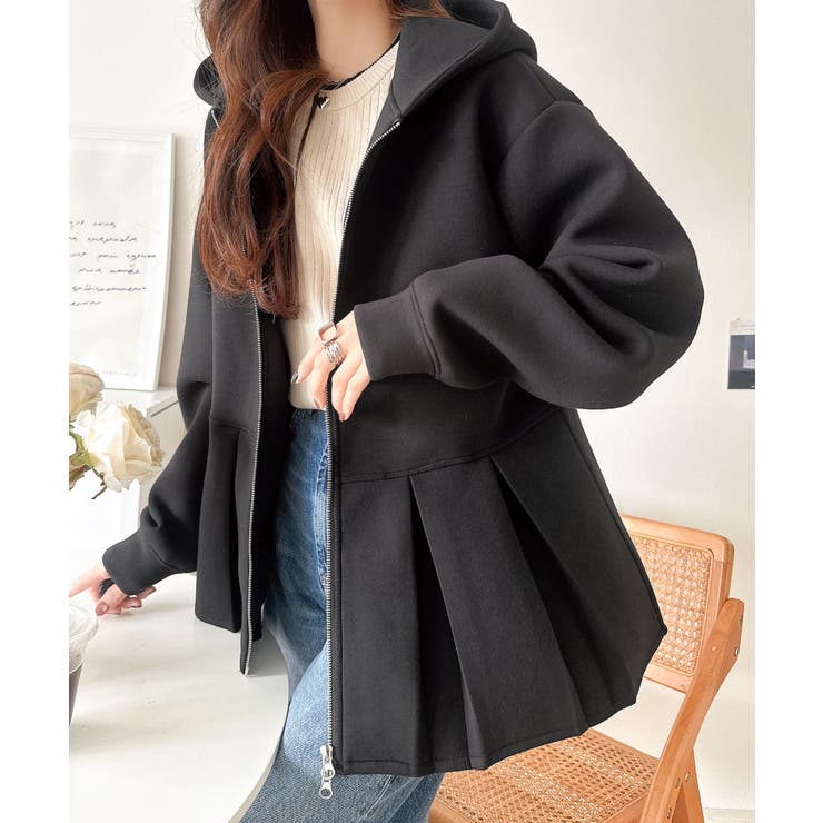 主役級！今日の可愛いを格上げ！ ダブルジップペプラムマシュマロダンボールパーカー | Classical Elf  | 詳細画像1 