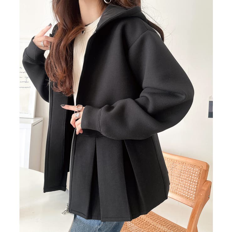 主役級！今日の可愛いを格上げ！ ダブルジップペプラムマシュマロダンボールパーカー | Classical Elf  | 詳細画像4 