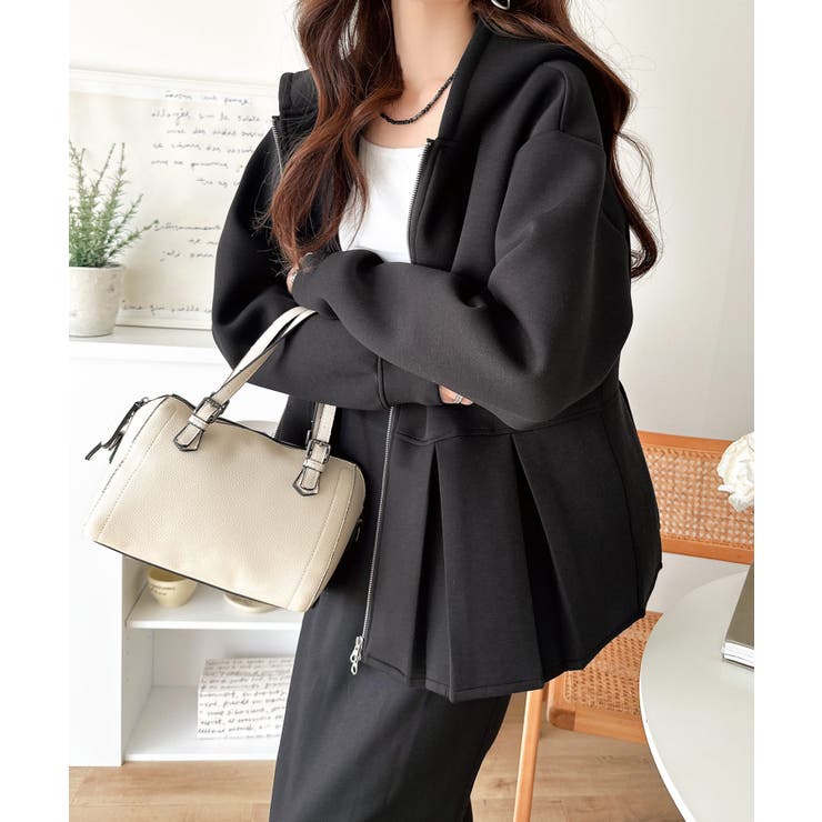 主役級！今日の可愛いを格上げ！ ダブルジップペプラムマシュマロダンボールパーカー | Classical Elf  | 詳細画像6 