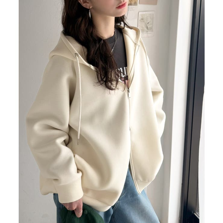 ルーズに羽織って、品よく洒落る。ダンボールオーバーサイズパーカー（ダブルジップ） | Classical Elf  | 詳細画像4 