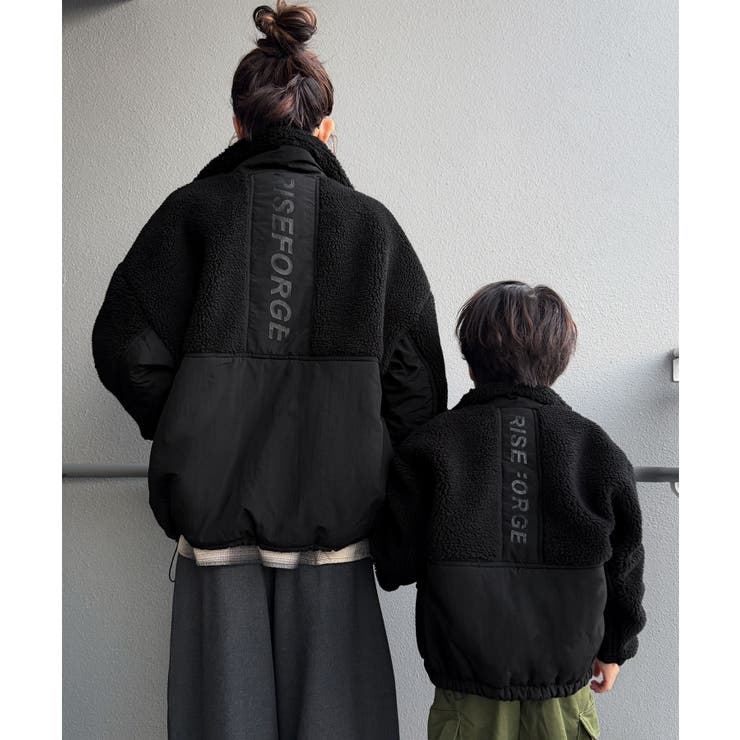 ブラック | 《MAIKO×クラシカルエルフコラボ》【キッズ】ママとお揃いできる♪ボア×ナイロ… | Classical Elf kids
