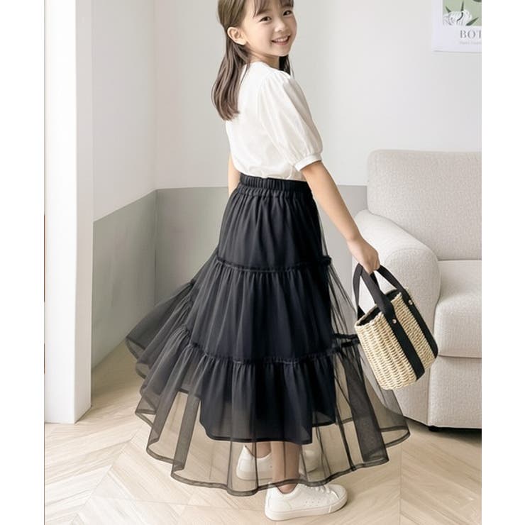 【キッズ】 親子お揃い リンクコーデできちゃう！チュールティアードスカート | Classical Elf kids | 詳細画像18 