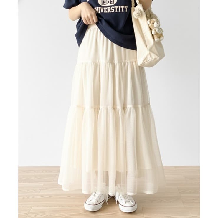 【キッズ】 親子お揃い リンクコーデできちゃう！チュールティアードスカート | Classical Elf kids | 詳細画像1 