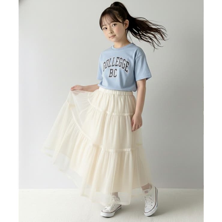 【キッズ】 親子お揃い リンクコーデできちゃう！チュールティアードスカート | Classical Elf kids | 詳細画像2 