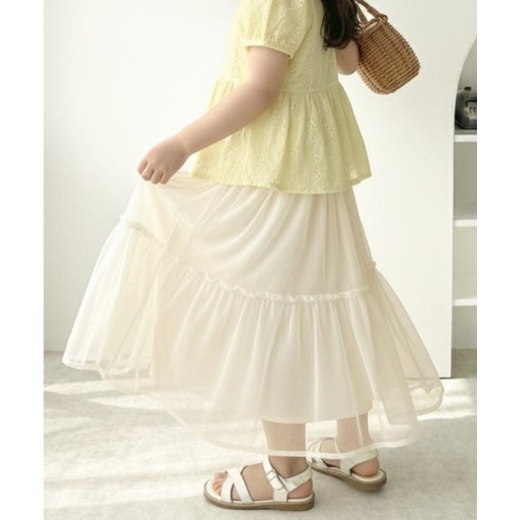 【キッズ】 親子お揃い リンクコーデできちゃう！チュールティアードスカート | Classical Elf kids | 詳細画像3 