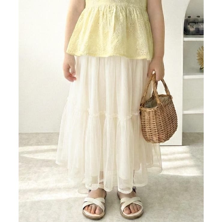 【キッズ】 親子お揃い リンクコーデできちゃう！チュールティアードスカート | Classical Elf kids | 詳細画像4 