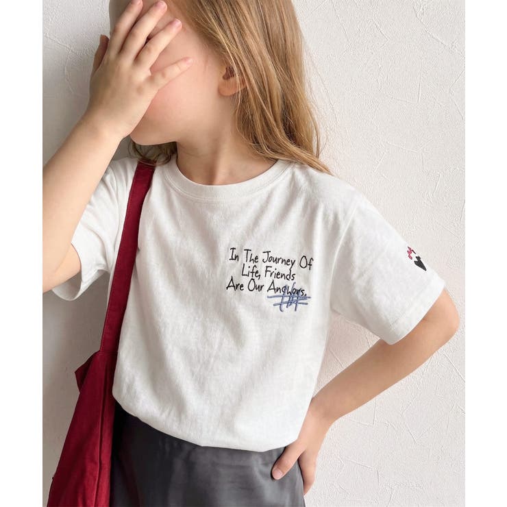 【キッズ】親子リンクコーデも楽しめる！綿100%らくがき風刺繍 無地＆ボーダー柄… | Classical Elf kids | 詳細画像6 