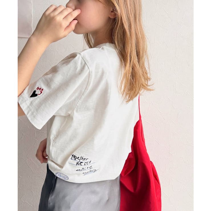 【キッズ】親子リンクコーデも楽しめる！綿100%らくがき風刺繍 無地＆ボーダー柄… | Classical Elf kids | 詳細画像7 