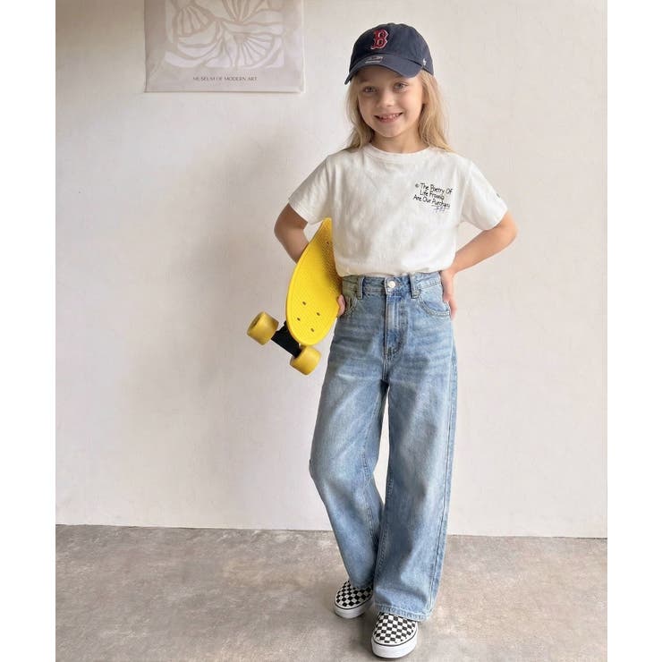 【キッズ】親子リンクコーデも楽しめる！綿100%らくがき風刺繍 無地＆ボーダー柄… | Classical Elf kids | 詳細画像9 