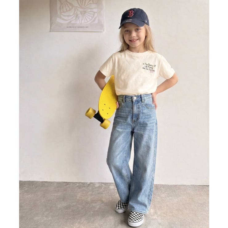 【キッズ】親子リンクコーデも楽しめる！綿100%らくがき風刺繍 無地＆ボーダー柄… | Classical Elf kids | 詳細画像16 