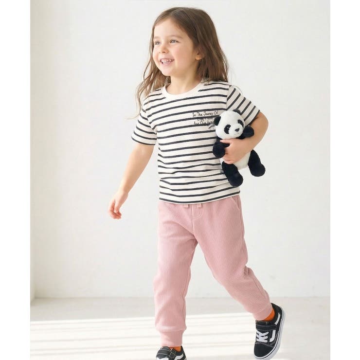 【キッズ】親子リンクコーデも楽しめる！綿100%らくがき風刺繍 無地＆ボーダー柄… | Classical Elf kids | 詳細画像22 