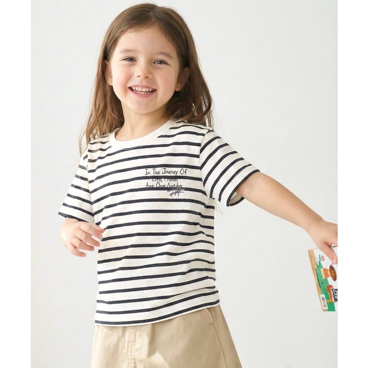 【キッズ】親子リンクコーデも楽しめる！綿100%らくがき風刺繍 無地＆ボーダー柄… | Classical Elf kids | 詳細画像23 