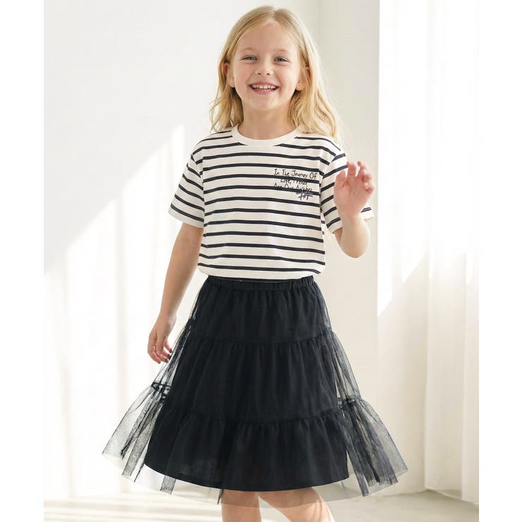 【キッズ】親子リンクコーデも楽しめる！綿100%らくがき風刺繍 無地＆ボーダー柄… | Classical Elf kids | 詳細画像24 