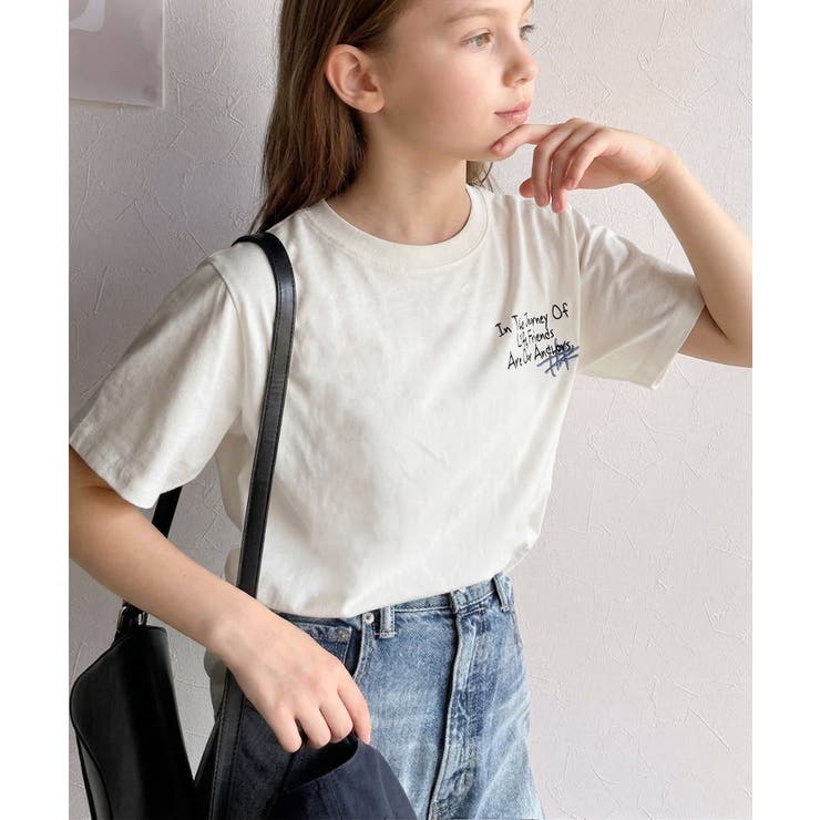 【キッズ】親子リンクコーデも楽しめる！綿100%らくがき風刺繍 無地＆ボーダー柄… | Classical Elf kids | 詳細画像1 