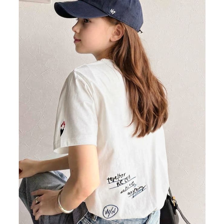 【キッズ】親子リンクコーデも楽しめる！綿100%らくがき風刺繍 無地＆ボーダー柄… | Classical Elf kids | 詳細画像2 