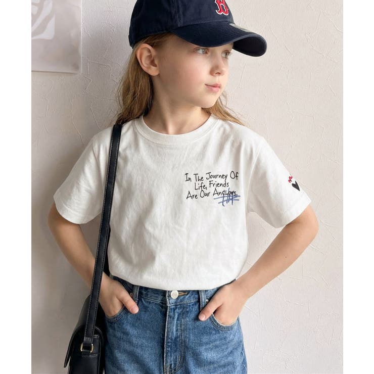 【キッズ】親子リンクコーデも楽しめる！綿100%らくがき風刺繍 無地＆ボーダー柄… | Classical Elf kids | 詳細画像3 