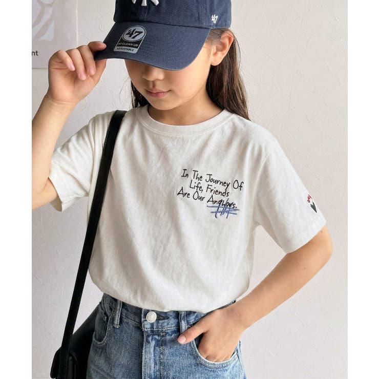 【キッズ】親子リンクコーデも楽しめる！綿100%らくがき風刺繍 無地＆ボーダー柄… | Classical Elf kids | 詳細画像4 