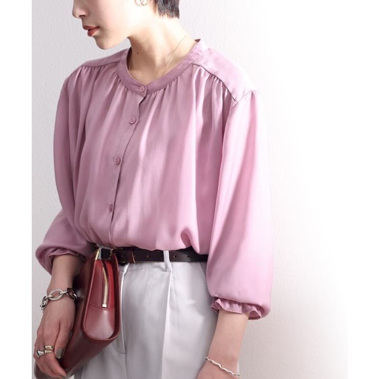 てろんとしなやか。ギャザー袖バンドカラーシャツ | Classical Elf  | 詳細画像13 