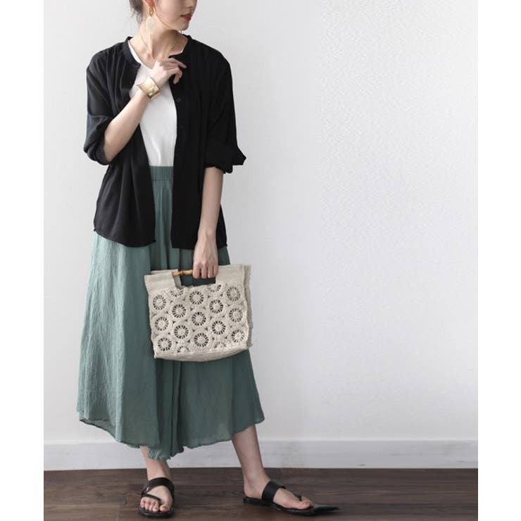 てろんとしなやか。ギャザー袖バンドカラーシャツ | Classical Elf  | 詳細画像18 