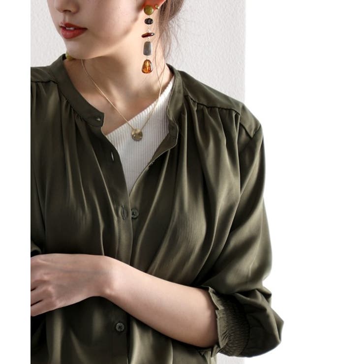 てろんとしなやか。ギャザー袖バンドカラーシャツ | Classical Elf  | 詳細画像22 