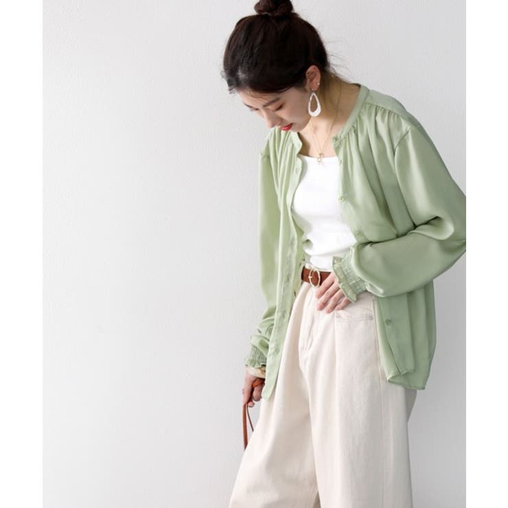 てろんとしなやか。ギャザー袖バンドカラーシャツ | Classical Elf  | 詳細画像27 