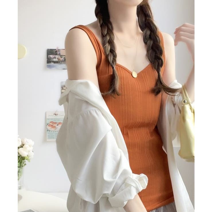 ランダムリブ スクエア無地2wayタンクトップ | Classical Elf  | 詳細画像22 