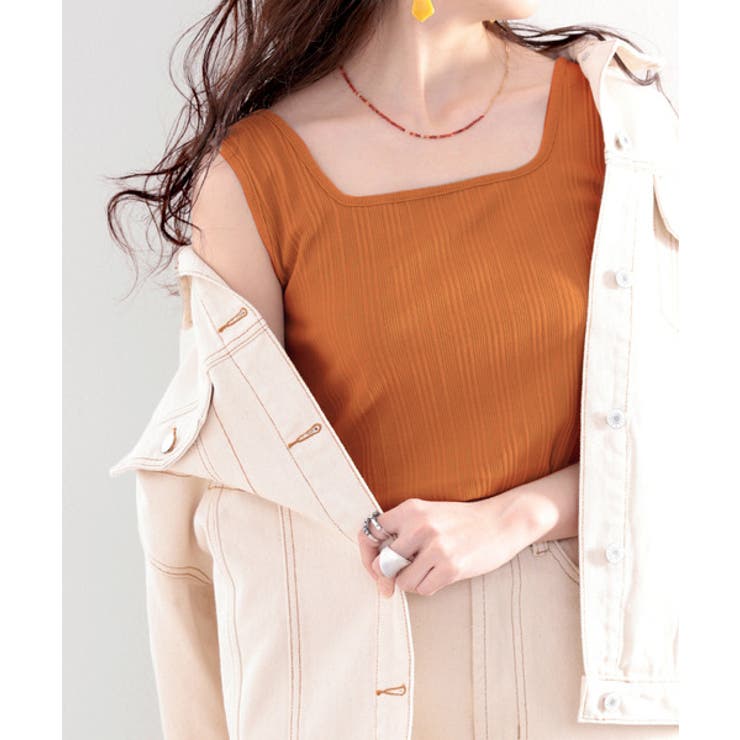 ランダムリブ スクエア無地2wayタンクトップ | Classical Elf  | 詳細画像23 