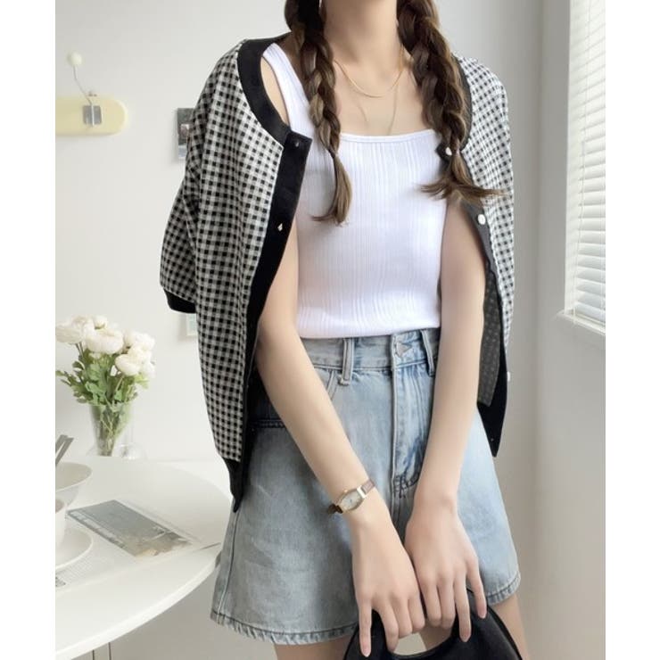 ランダムリブ スクエア無地2wayタンクトップ | Classical Elf  | 詳細画像3 