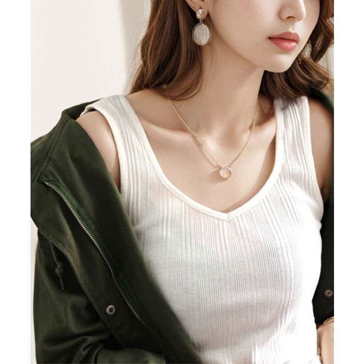 ランダムリブ スクエア無地2wayタンクトップ | Classical Elf  | 詳細画像5 