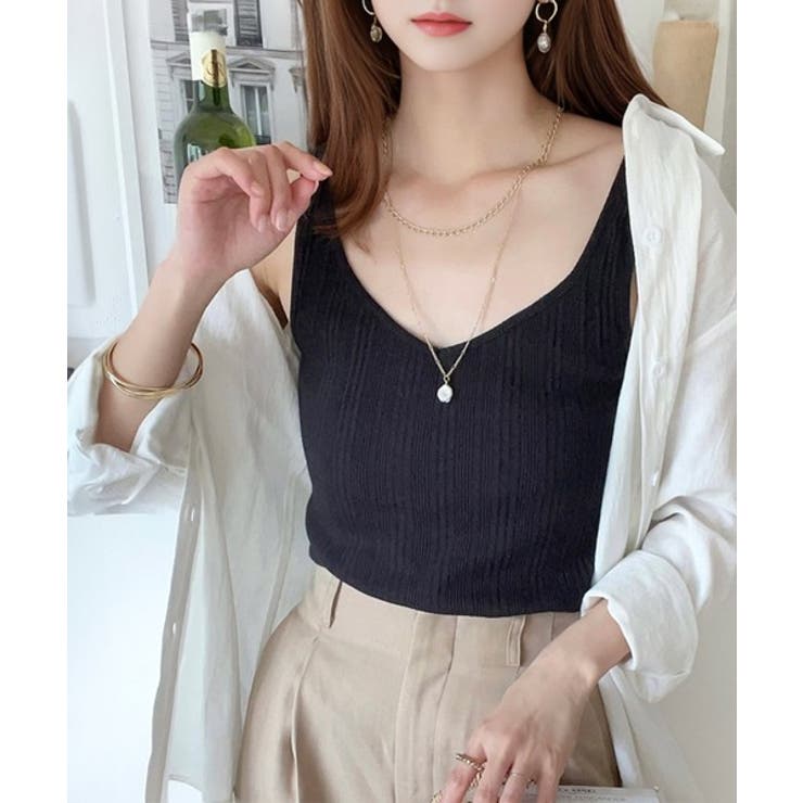 ランダムリブ スクエア無地2wayタンクトップ | Classical Elf  | 詳細画像11 