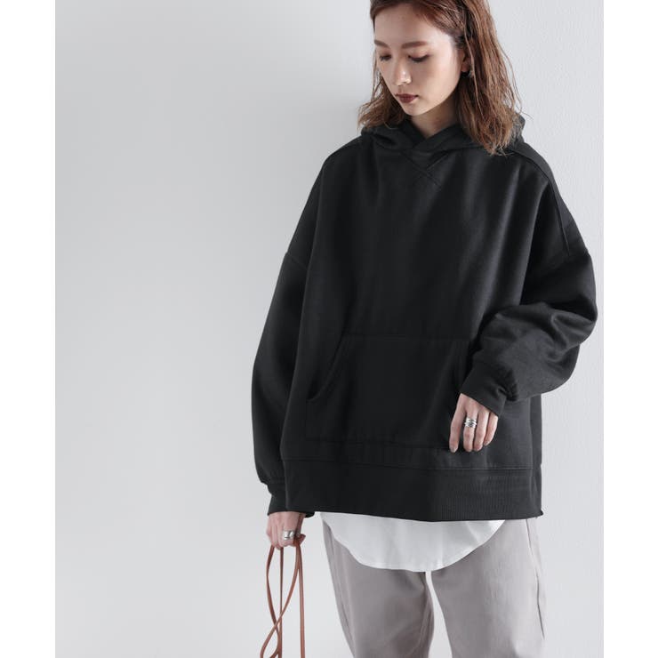 サイドスリット長袖無地ワイドプルオーバーパーカー | Classical Elf  | 詳細画像7 