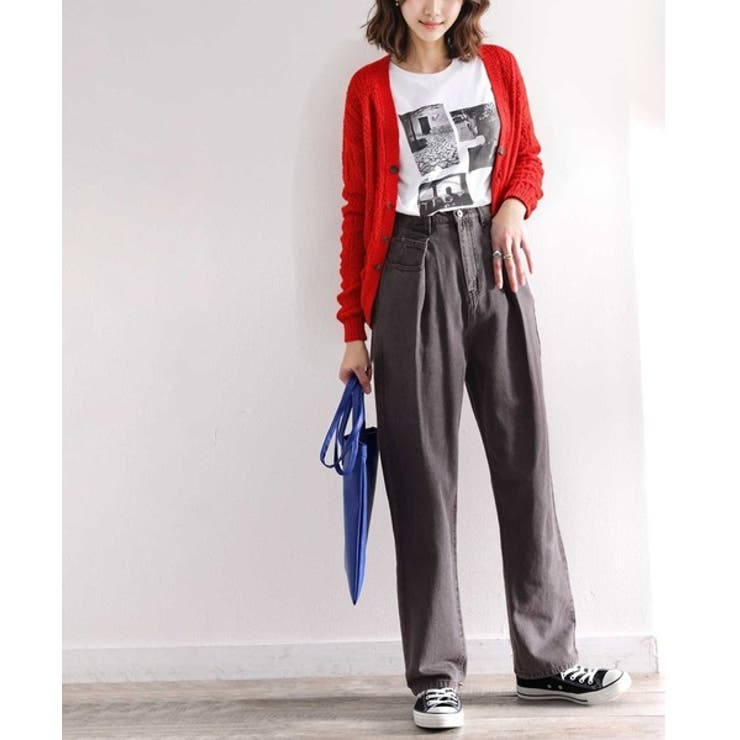 深めのタックが印象的なウエストタックハイウエストデニム＆チノセミワイドパンツ≪S… | Classical Elf  | 詳細画像15 