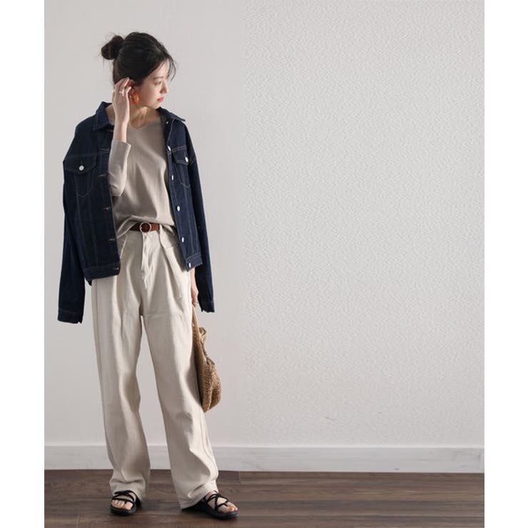 深めのタックが印象的なウエストタックハイウエストデニム＆チノセミワイドパンツ≪S… | Classical Elf  | 詳細画像19 
