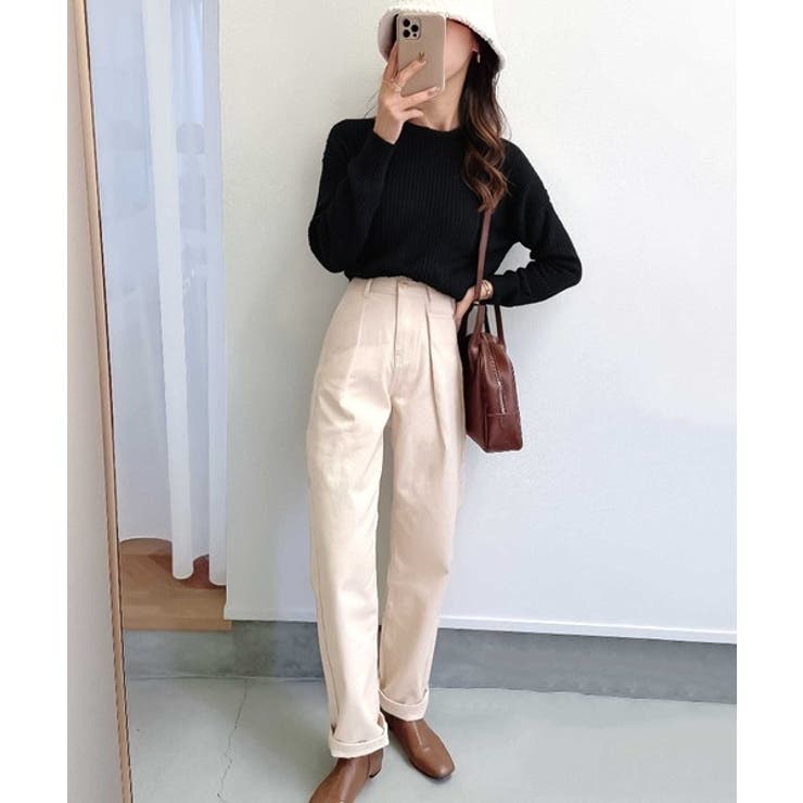 深めのタックが印象的なウエストタックハイウエストデニム＆チノセミワイドパンツ≪S… | Classical Elf  | 詳細画像25 