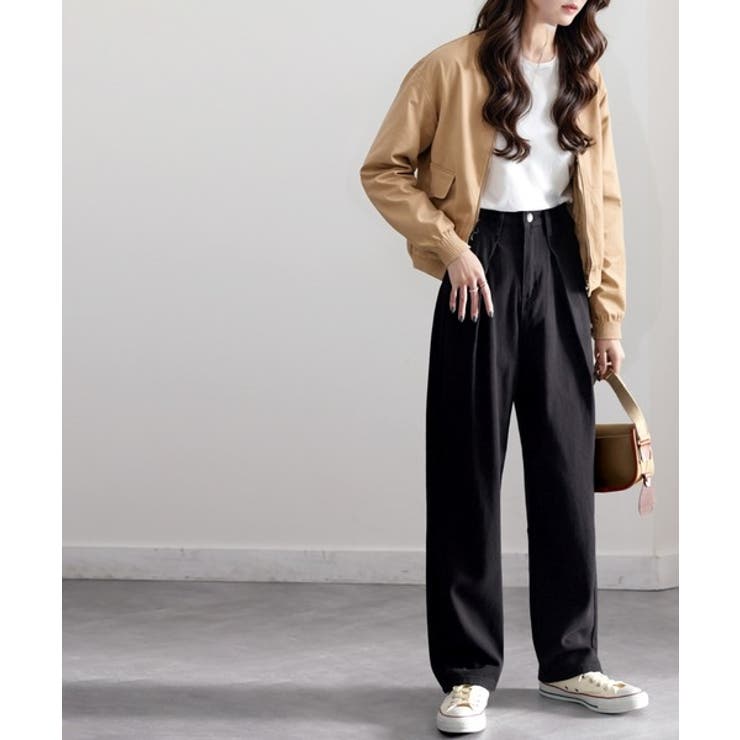 深めのタックが印象的なウエストタックハイウエストデニム＆チノセミワイドパンツ≪S… | Classical Elf  | 詳細画像5 